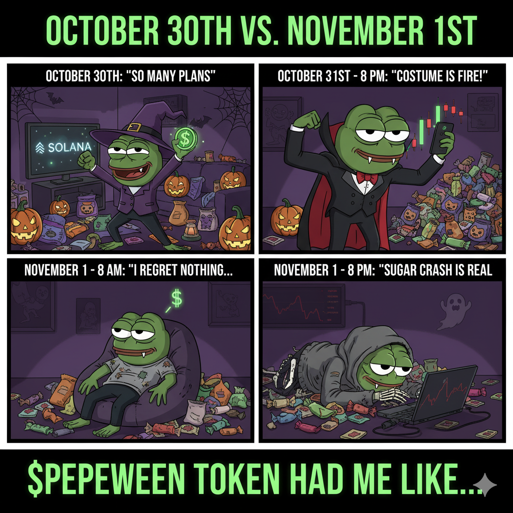 A Pepeween meme about Solana's fast transaction speed.